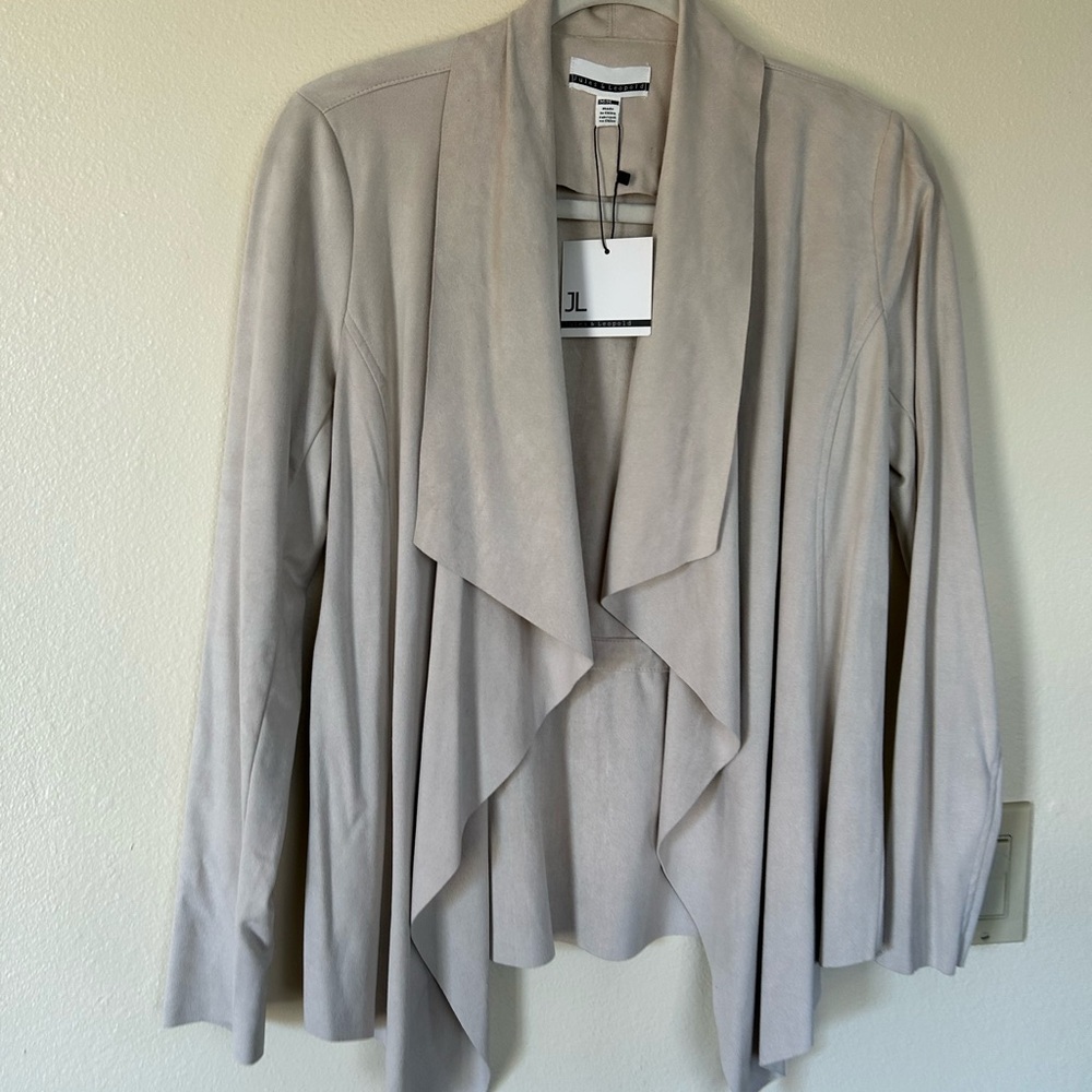 Jules & Leopold - Size Medium
 - Elegant Cream Drape Suede Jacket